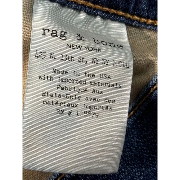 Rag & Bone Capri Jeans Women's Size 29 Distressed Raw Hem Blue Denim - Picture 6 of 11